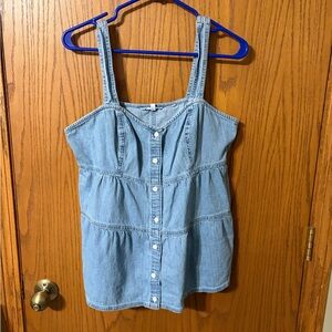 Levi's Blue Denim tiered top. Size Large. 100%Cotton.